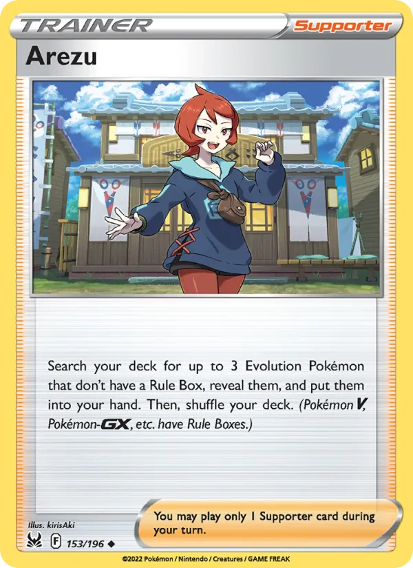 Arezu Reverse Holo 153/196 Lost Origin Pokémon Card
