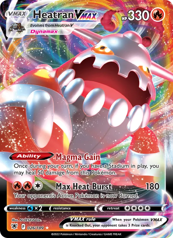 Heatran VMAX Holo 026/189 Astral Radiance Pokémon Card