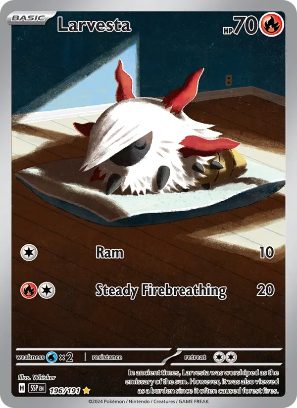 Larvesta Holo 196/191 Surging Sparks Pokémon Card