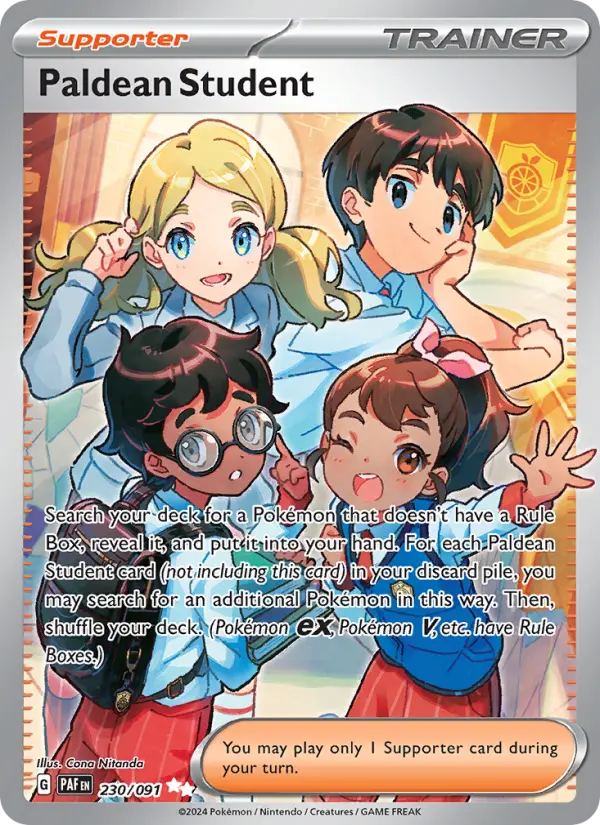 Paldean Student Holo 230/91 Paldean Fates Pokémon Card