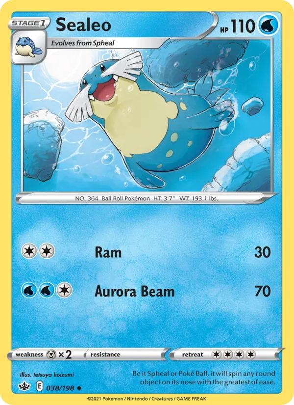 Sealeo Reverse Holo 038/198 Chilling Reign Pokémon Card