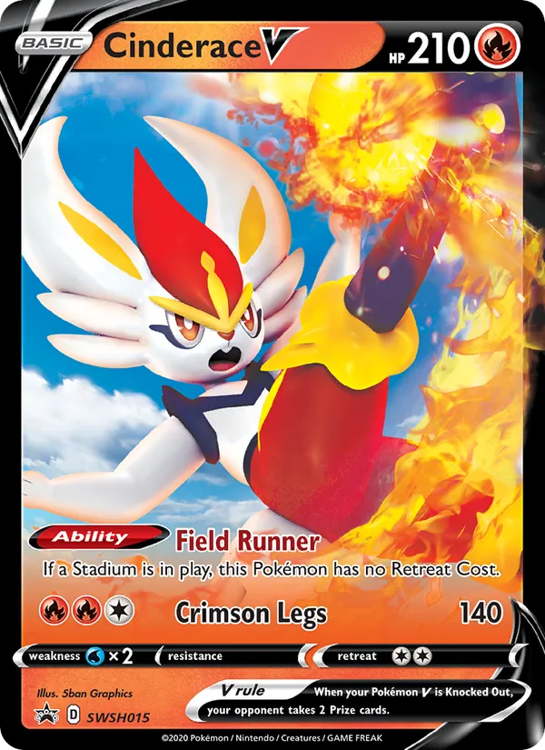Cinderace V Holo WH015/307 SWSH Black Star Promos Pokémon Card