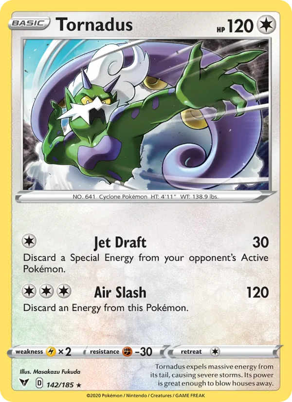 Tornadus Reverse Holo 142/185 Vivid Voltage Pokémon Card
