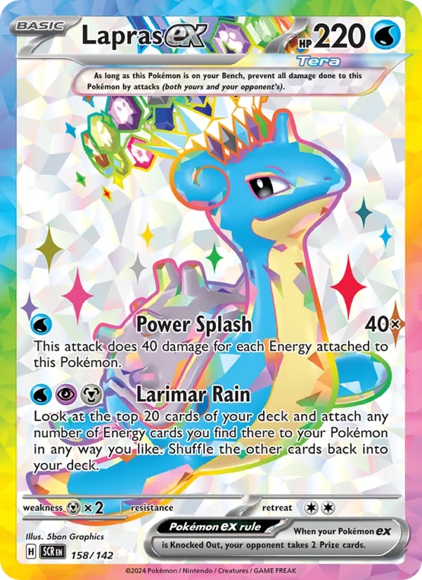 Lapras ex Holo 158/142 Stellar Crown Pokémon Card