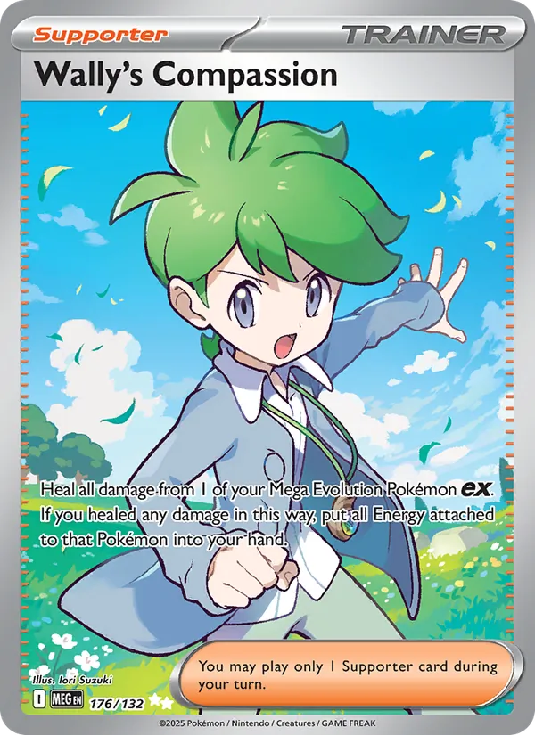 Wally's Compassion Holofoil 176/132 Mega Evolution Pokémon Card