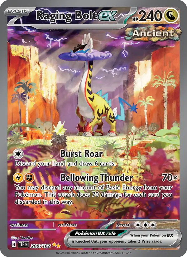 Raging Bolt ex Holo 208/162 Temporal Forces Pokémon Card