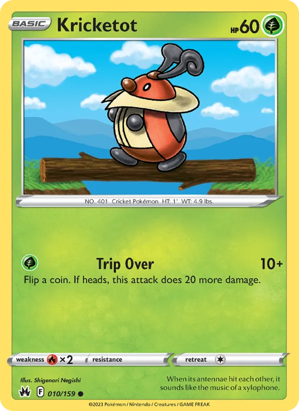 Kricketot Reverse Holo 010/159 Crown Zenith Pokémon Card