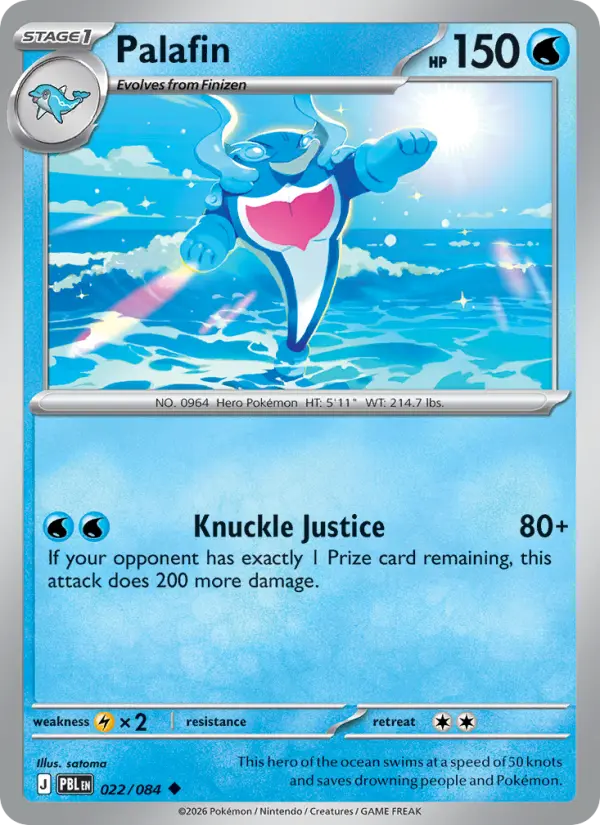 Palafin Reverse Holo 022/84 Pitch Black Pokémon Card