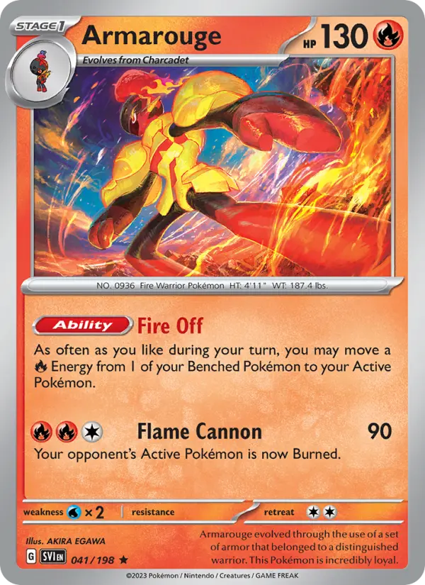 Armarouge Reverse Holo 041/198 Scarlet & Violet Pokémon Card