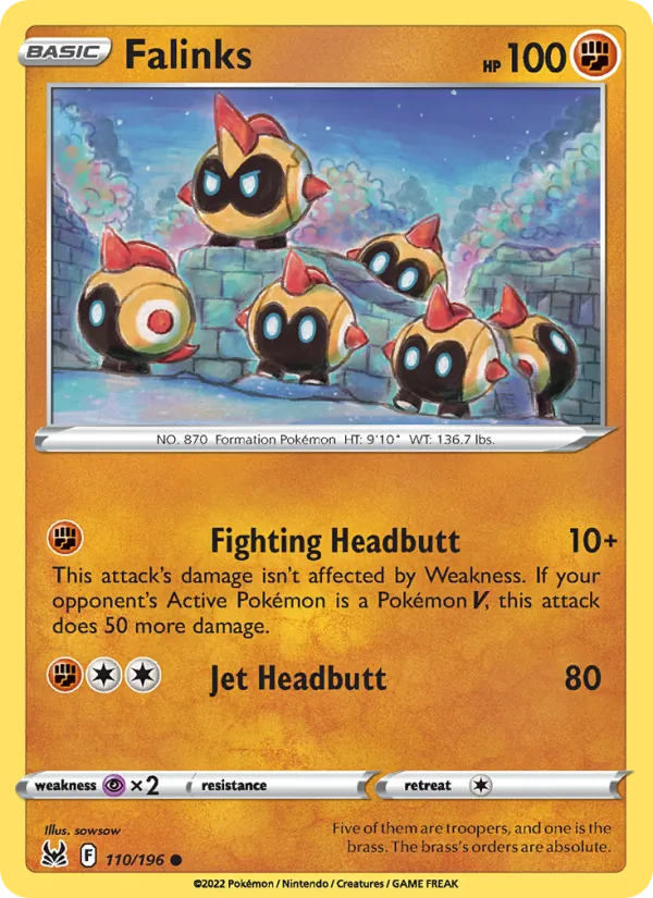 Falinks Reverse Holo 110/196 Lost Origin Pokémon Card