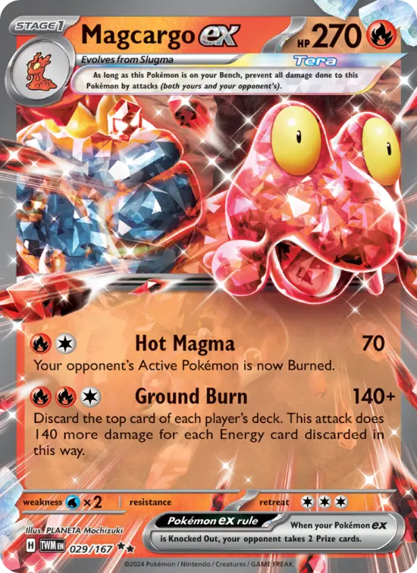 Magcargo ex Holo 029/167 Twilight Masquerade Pokémon Card