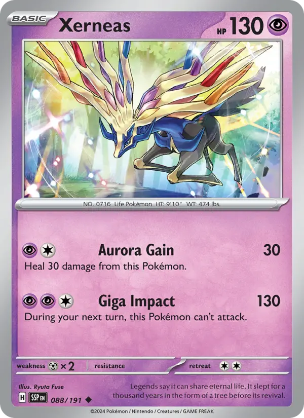 Xerneas Reverse Holo 088/191 Surging Sparks Pokémon Card