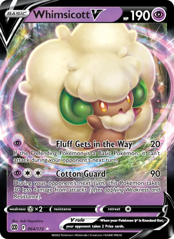 Whimsicott V Holo 064/172 Brilliant Stars Pokémon Card