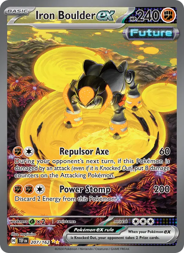 Iron Boulder ex Holo 207/162 Temporal Forces Pokémon Card