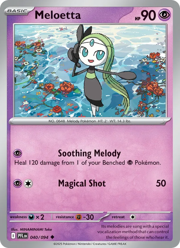 Meloetta Non-Holo 040/94 Phantasmal Flames Pokémon Card