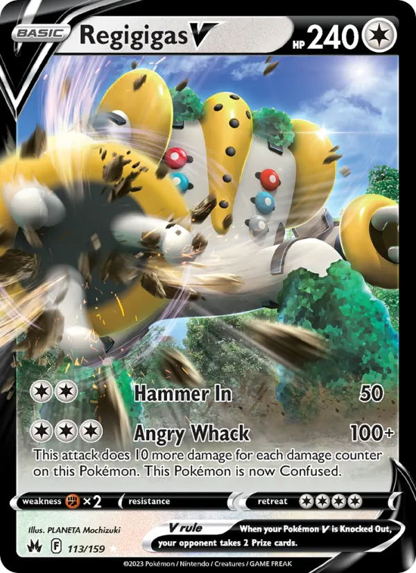 Regigigas V Holo 113/159 Crown Zenith Pokémon Card