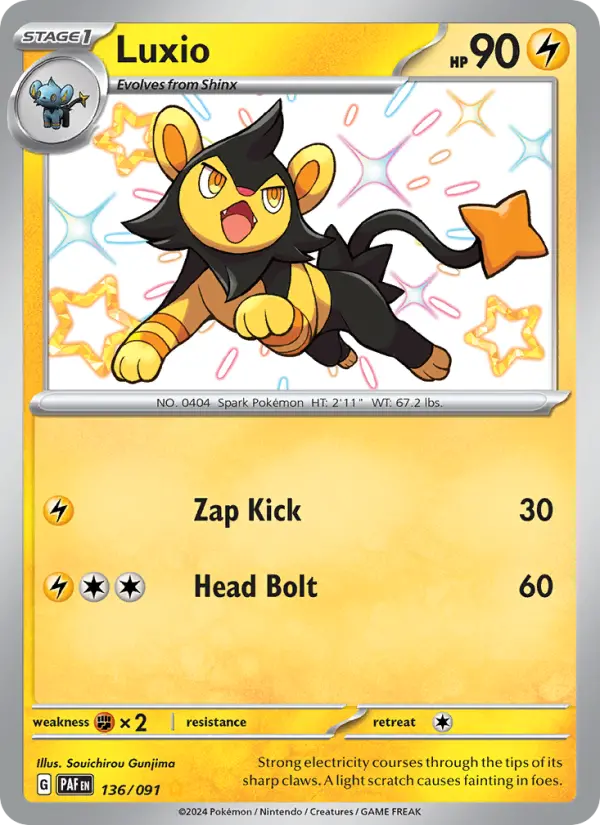 Luxio Holo 136/91 Paldean Fates Pokémon Card
