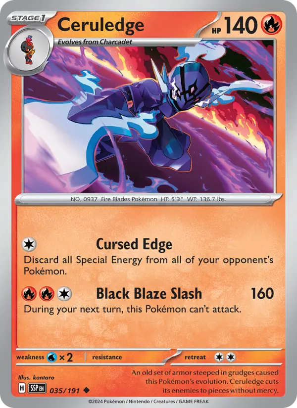 Ceruledge Reverse Holo 035/191 Surging Sparks Pokémon Card