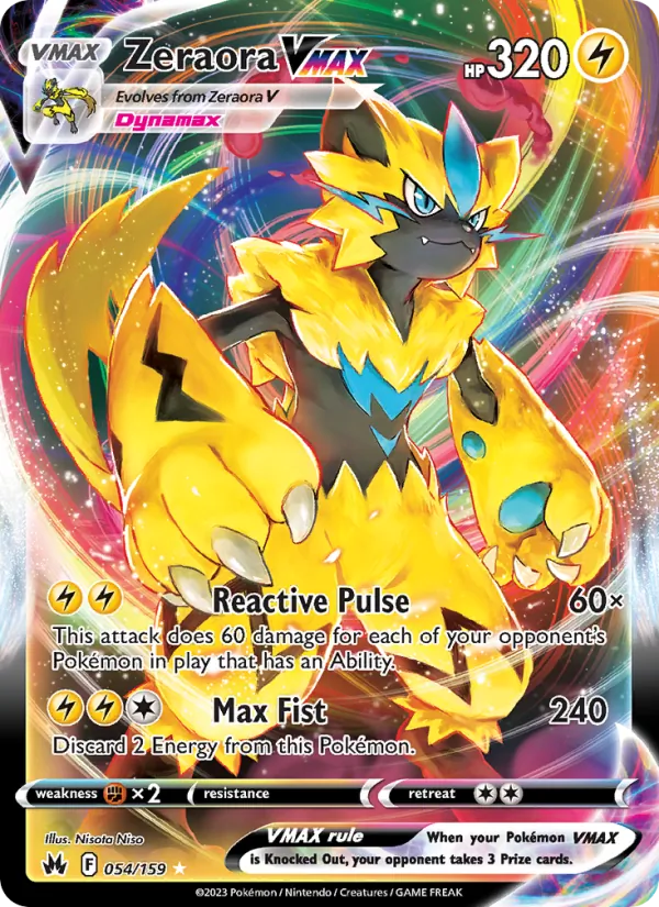 Zeraora VMAX Holo 054/159 Crown Zenith Pokémon Card