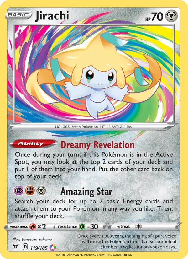 Jirachi Holo 119/185 Vivid Voltage Pokémon Card