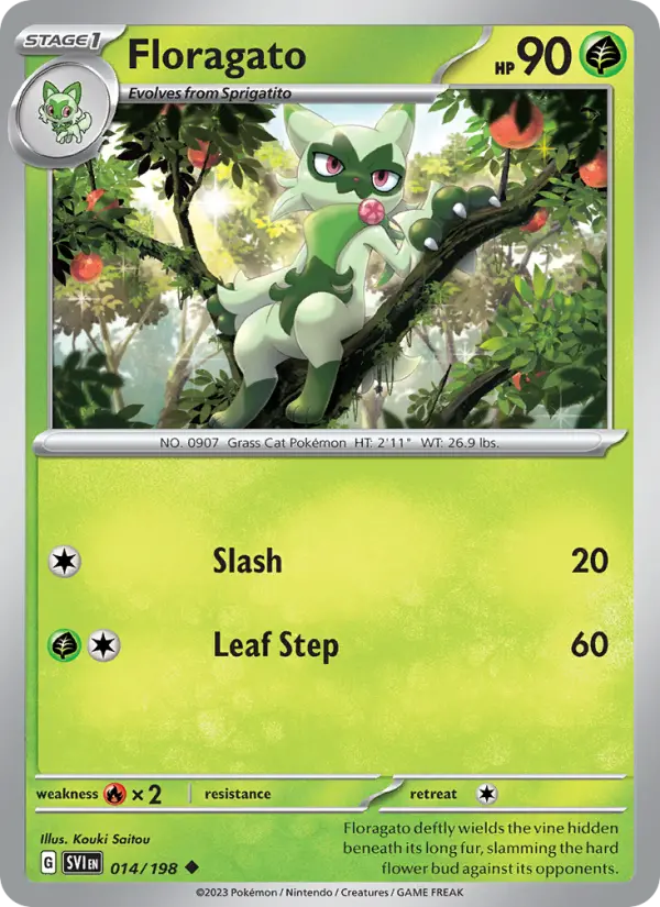 Floragato Non-Foil 014/198 Scarlet & Violet Pokémon Card