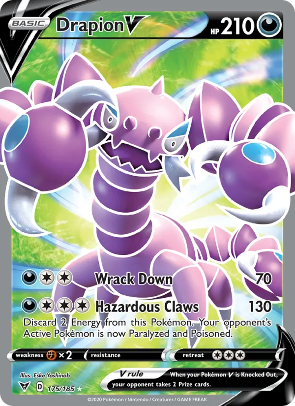 Drapion V Holo 175/185 Vivid Voltage Pokémon Card