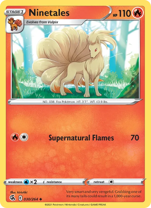 Ninetales Reverse Holo 030/264 Fusion Strike Pokémon Card