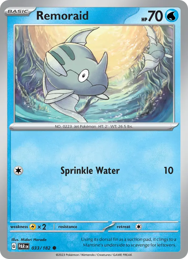 Remoraid Reverse Holo 033/182 Paradox Rift Pokémon Card
