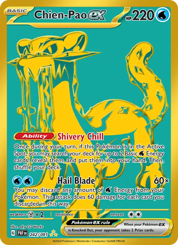 Chien-Pao ex Holo 242/91 Paldean Fates Pokémon Card