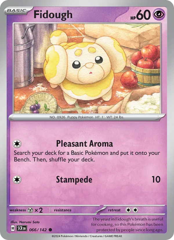 Fidough Reverse Holo 066/142 Stellar Crown Pokémon Card