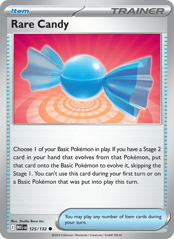 Rare Candy Non-Holo 125/132 Mega Evolution Pokémon Card