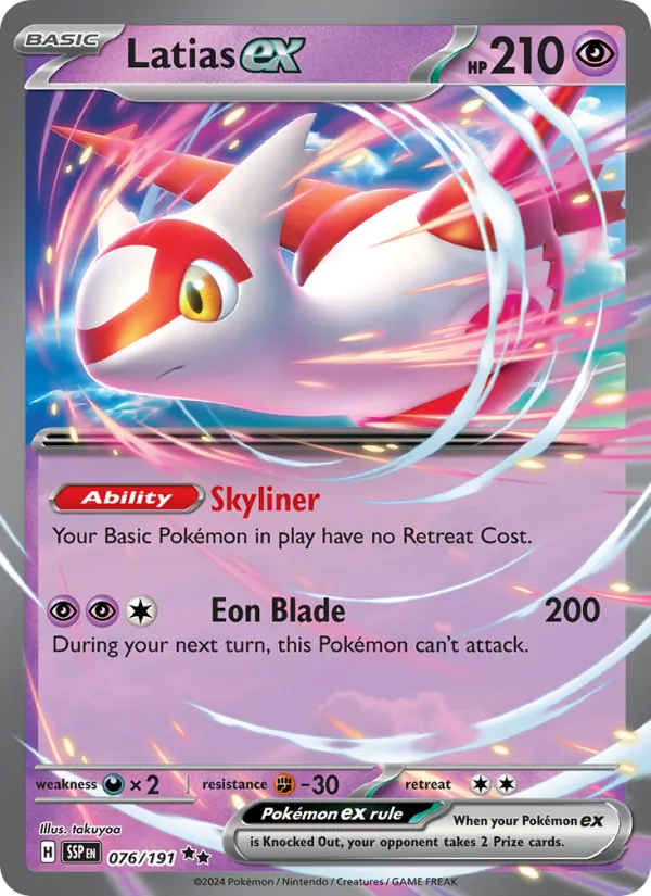 Latias ex Holo 076/191 Surging Sparks Pokémon Card