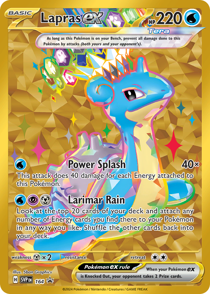 Lapras ex Holofoil 164/225 SVP Black Star Promos Pokémon Card