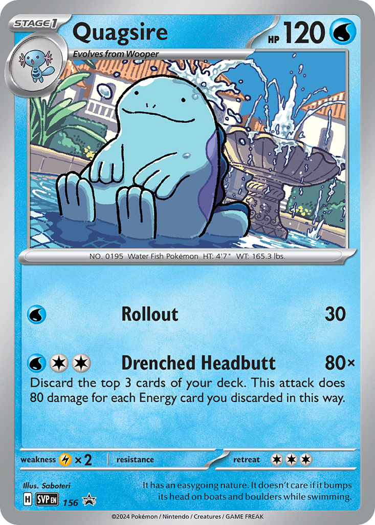 Quagsire Holofoil 156/225 SVP Black Star Promos Pokémon Card