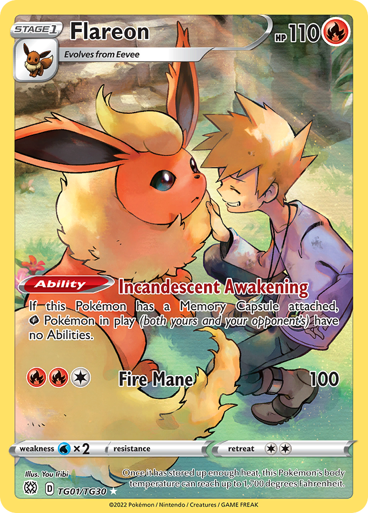 Flareon Holo 001/30 Brilliant Stars Trainer Gallery Pokémon Card