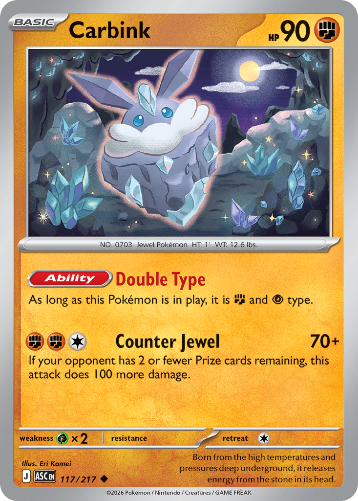 Carbink Non-Holo 117/217 Ascended Heroes Pokémon Card