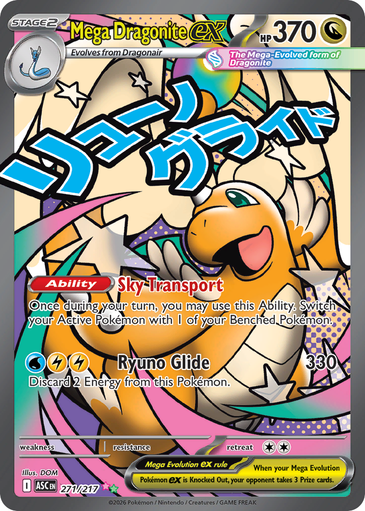 Mega Dragonite ex Holofoil 271/217 Ascended Heroes Pokémon Card