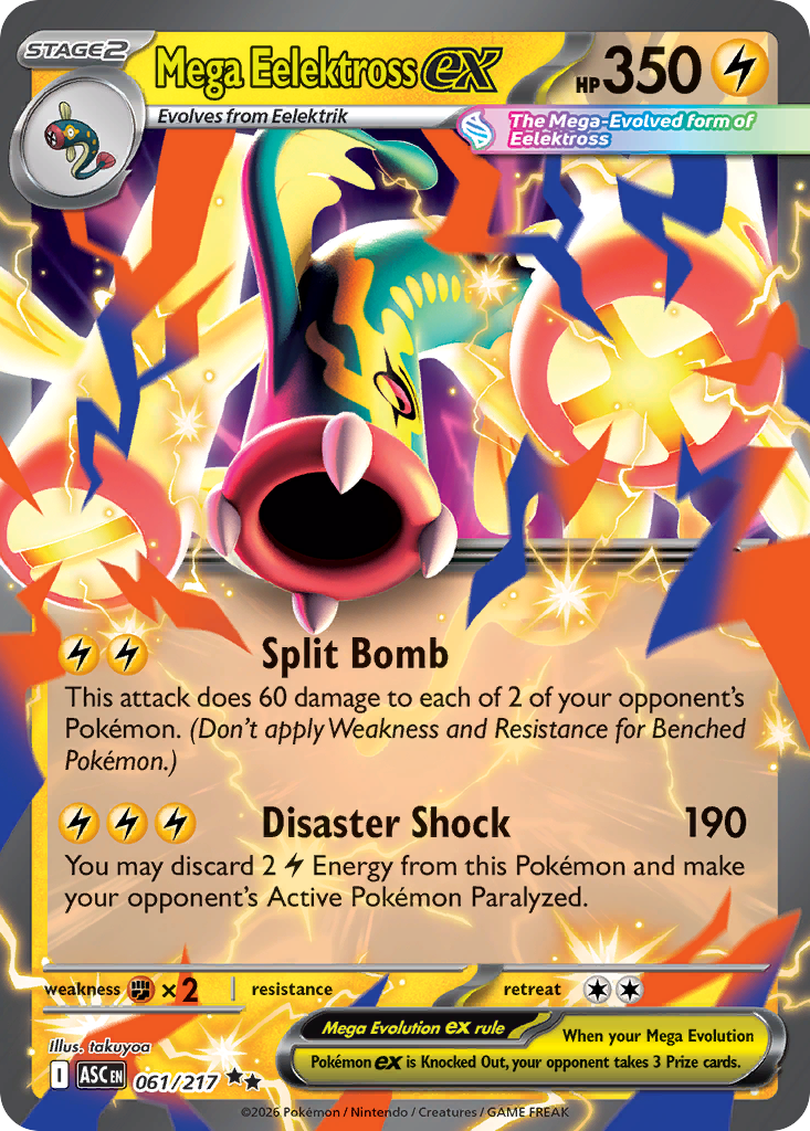 Mega Eelektross ex Holofoil 061/217 Ascended Heroes Pokémon Card