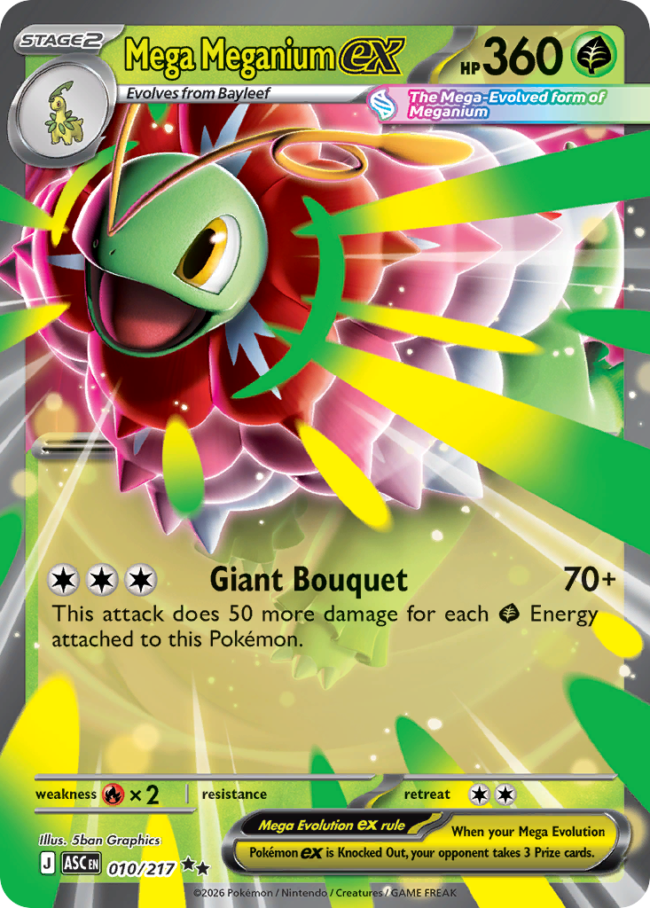 Mega Meganium ex Holofoil 010/217 Ascended Heroes Pokémon Card