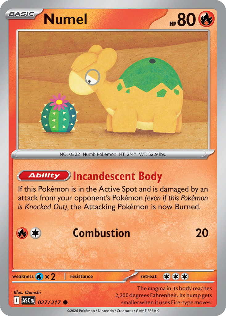Numel Non-Holo 027/217 Ascended Heroes Pokémon Card