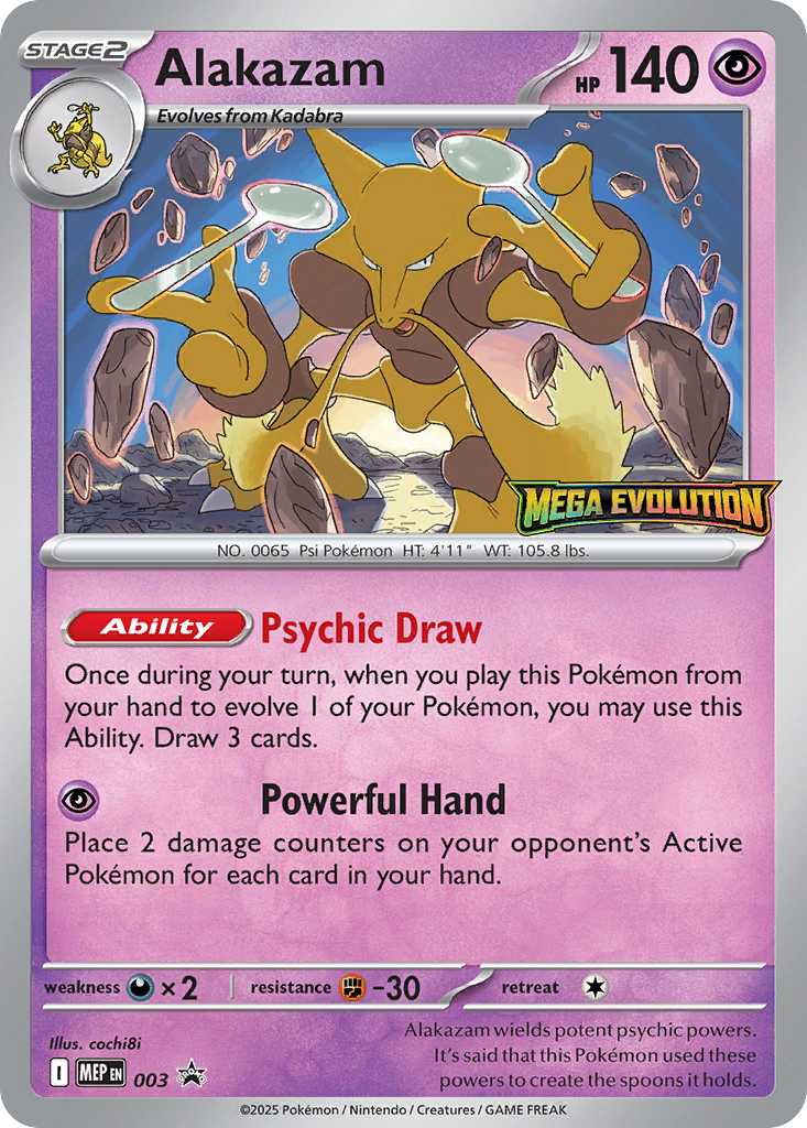 Alakazam Holo 003/0 MEP Black Star Promos Pokémon Card