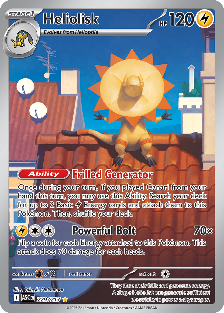 Heliolisk Holofoil 229/217 Ascended Heroes Pokémon Card