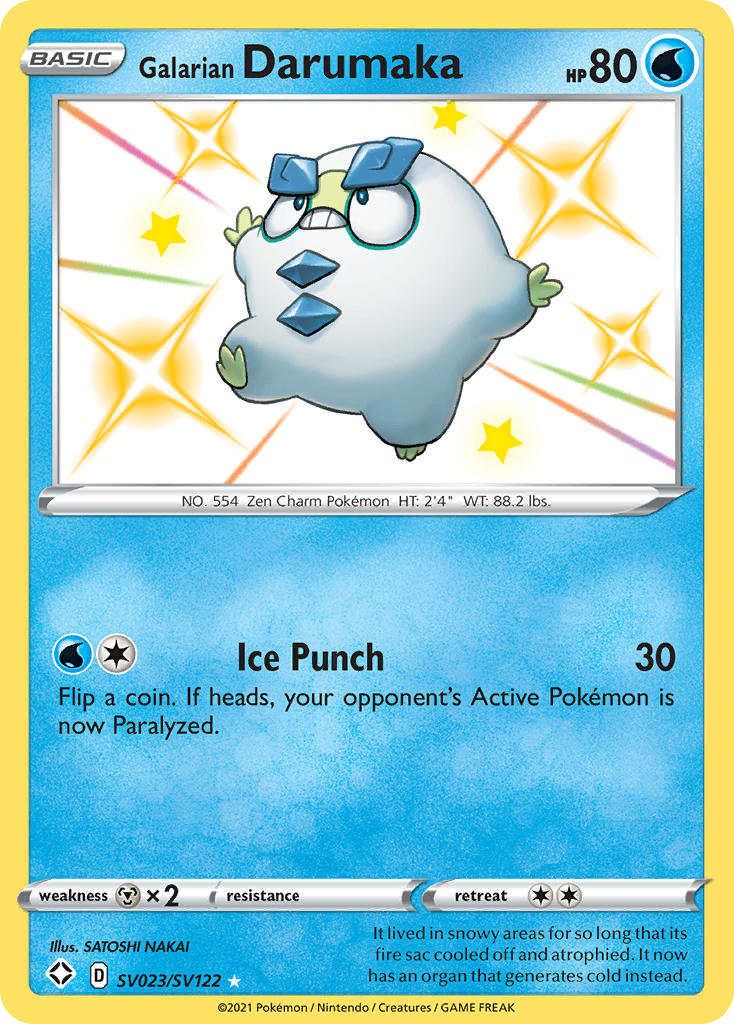 Galarian Darumaka Holo 023/122 Shining Fates Shiny Vault Pokémon Card