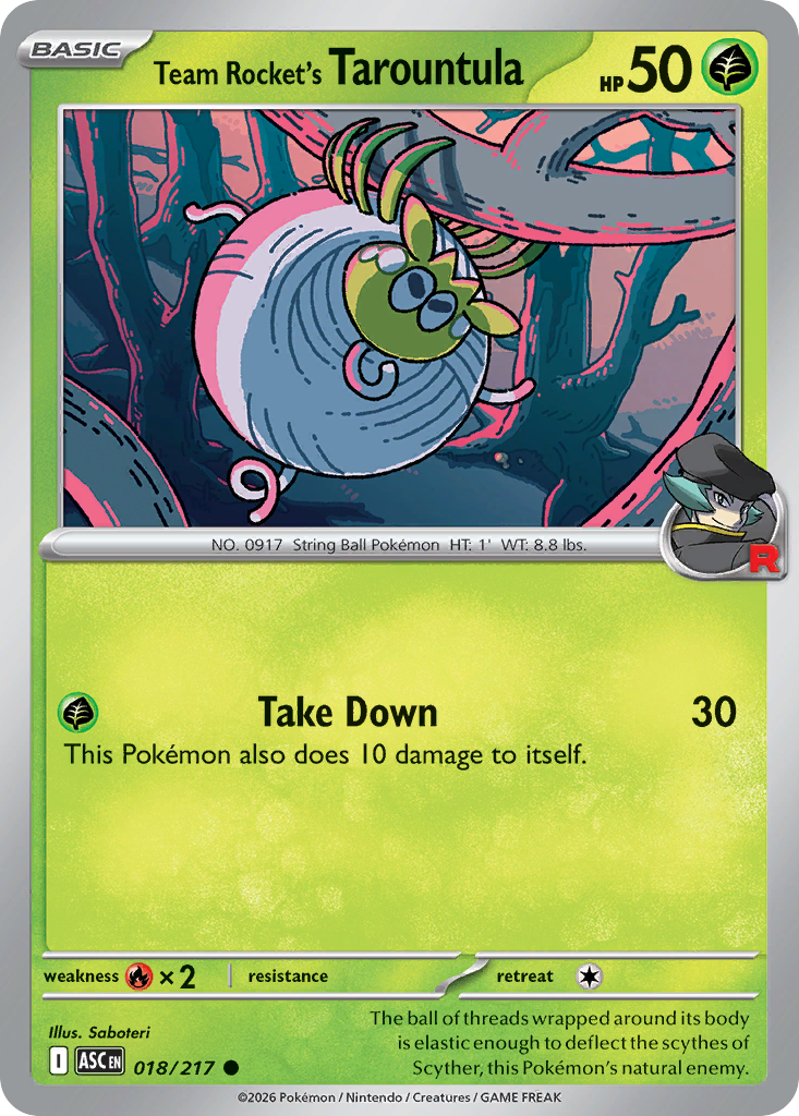 Team Rocket's Tarountula Non-Holo 018/217 Ascended Heroes Pokémon Card