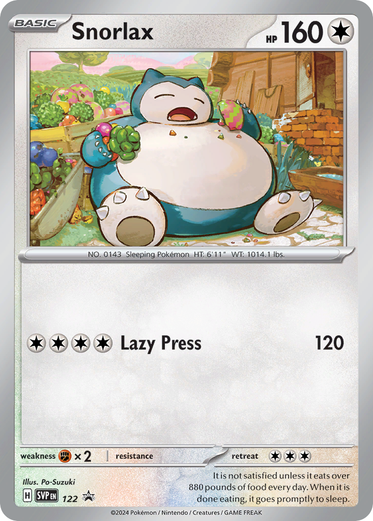 Snorlax Holofoil 122/225 SVP Black Star Promos Pokémon Card