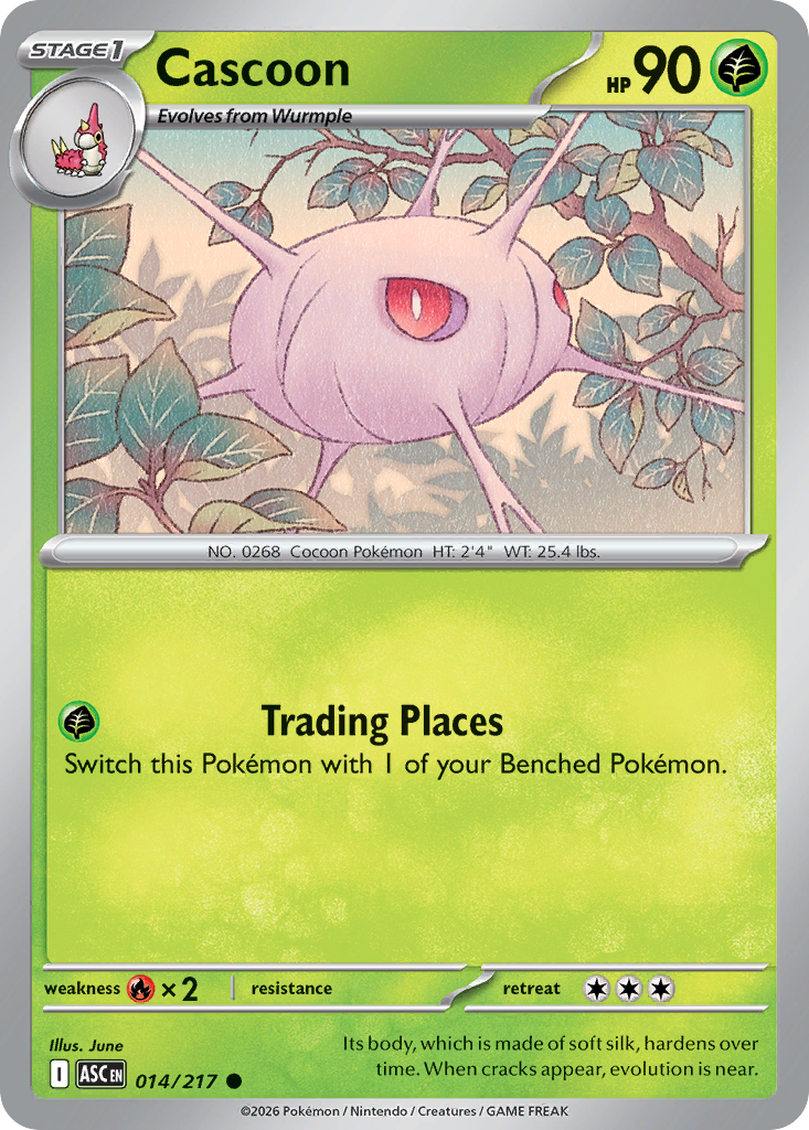 Cascoon Non-Holo 014/217 Ascended Heroes Pokémon Card