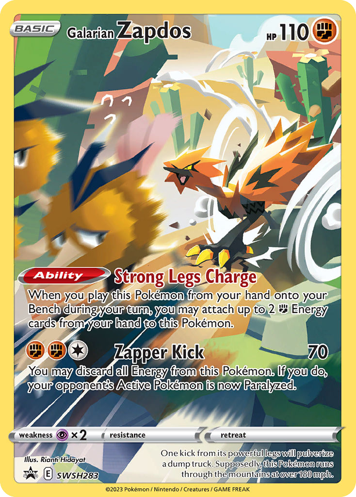 Galarian Zapdos Holo WH283/307 SWSH Black Star Promos Pokémon Card