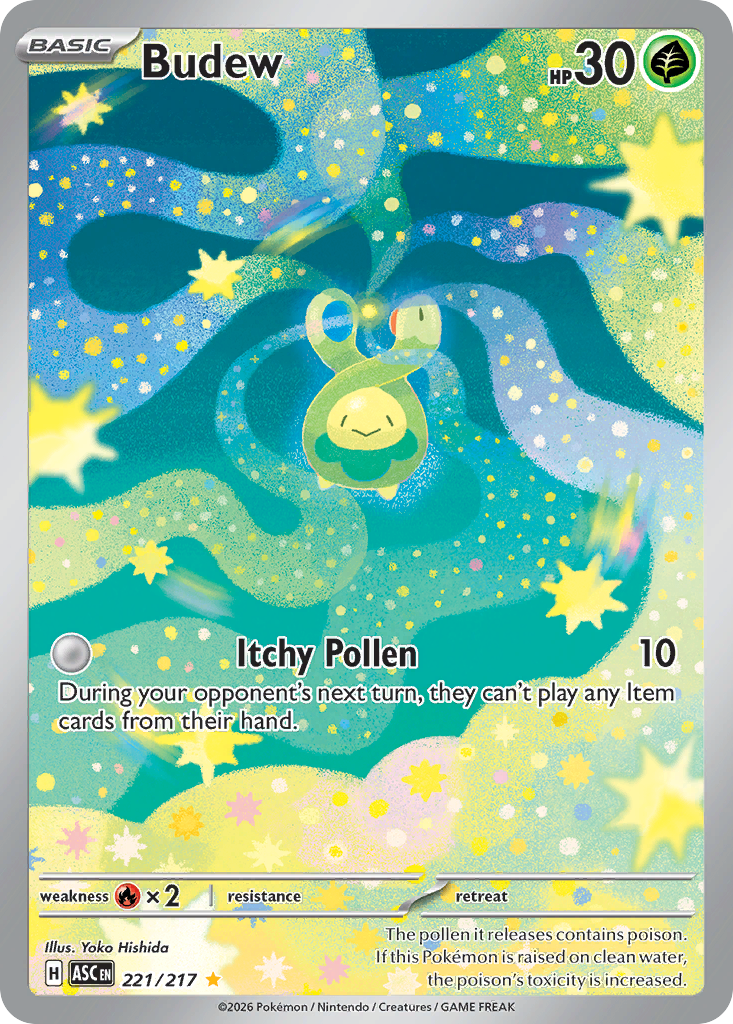 Budew Holofoil 221/217 Ascended Heroes Pokémon Card