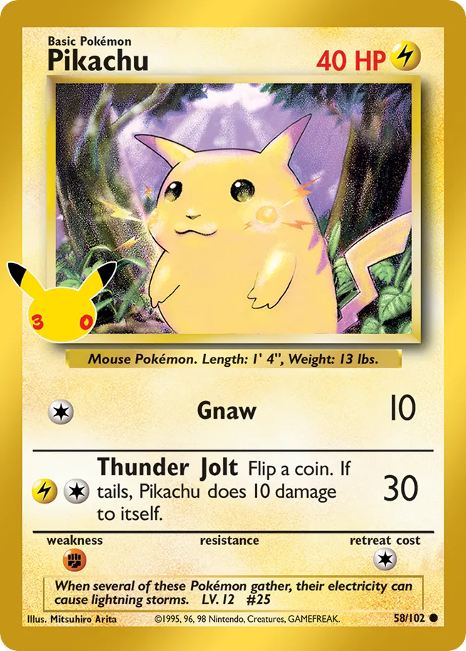 Pikachu Normal 014/0 30th Classic Collection Pokémon Card
