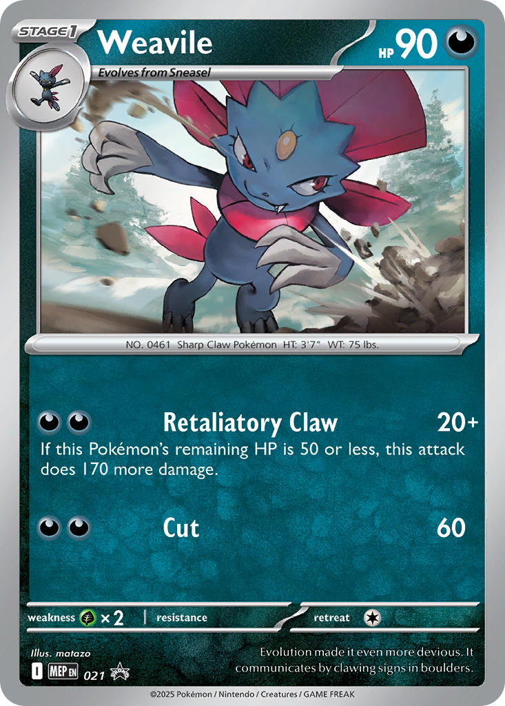 Weavile Holo 021/0 MEP Black Star Promos Pokémon Card